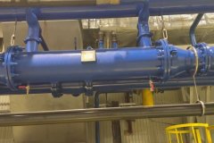 Wymiennik Omega Air ACW 1400F SS pod stropem sprężarkowni, wychładzanie sprężonego powietrza przed osuszaczem