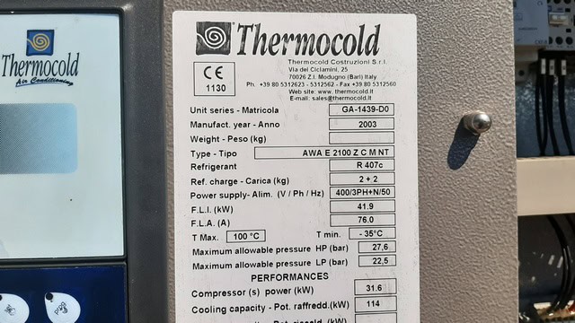 Naprawa Serwis Chiller Thermocold GA-1439 SKiC