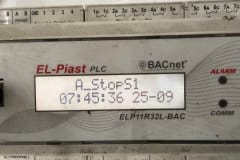 Alarm A_StopS1 na wyświetlaczu sterownika El-Piast ELP11R32L-BAC
